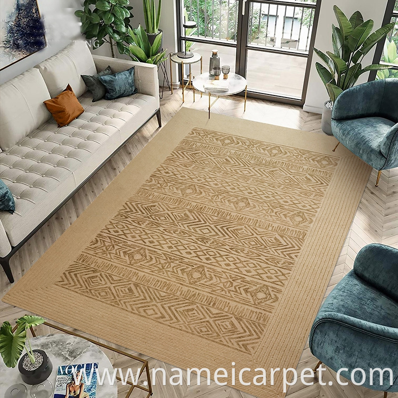 Hemp Printed Braided Woven Carpet Area Rugs Floor Mats